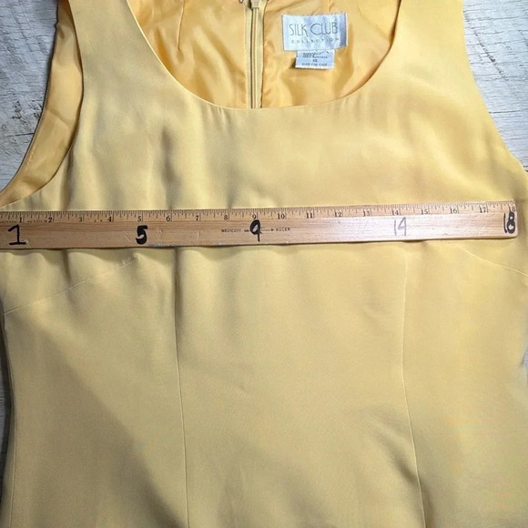 Beautiful 100% Silk yellow Shift Dress by Silk Club - Picture 6 of 6
